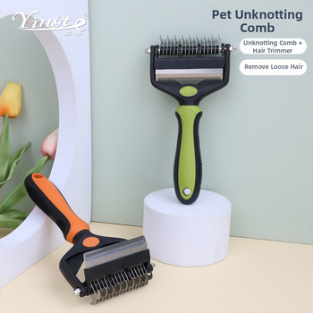 Домашни любимци Многофункционален гребен с отворен възел за кучета и котки, нож за косми, многофункционален гребен за домашни любимци за премахване на плаващи косми