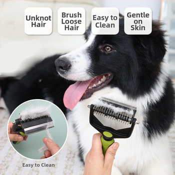Домашни любимци Многофункционален гребен с отворен възел за кучета и котки, нож за косми, многофункционален гребен за домашни любимци за премахване на плаващи косми