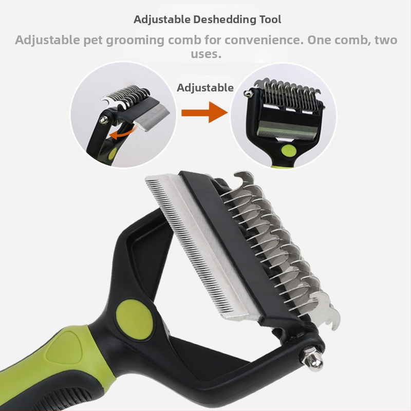 Домашни любимци Многофункционален гребен с отворен възел за кучета и котки, нож за косми, многофункционален гребен за домашни любимци за премахване на плаващи косми