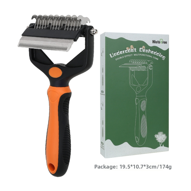 Домашни любимци Многофункционален гребен с отворен възел за кучета и котки, нож за косми, многофункционален гребен за домашни любимци за премахване на плаващи косми