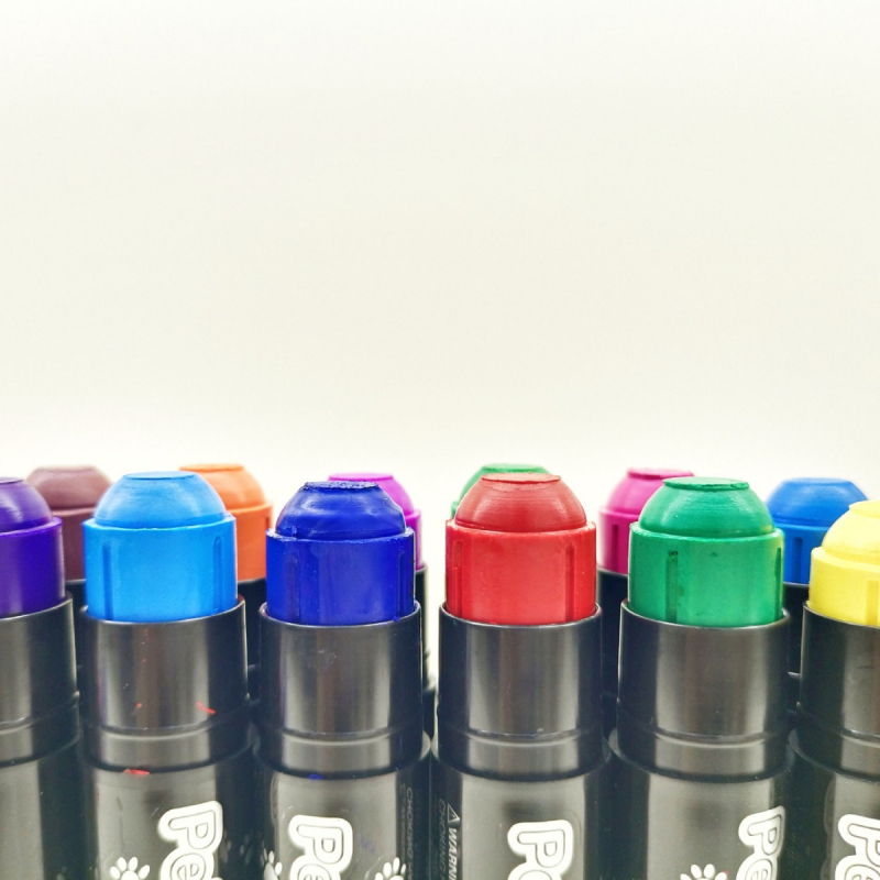 Kisállat szőrfestő stift, nem okoz szőrkárosodást, könnyen tisztítható színes hajfestő krém, kutya szőrfestés, állatorvosi marker zsírkréta