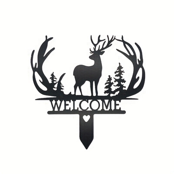 Трансгранична горещо продавана антилопа елен креативен животински силует външна декорация метална градинска вложка желязо изкуство