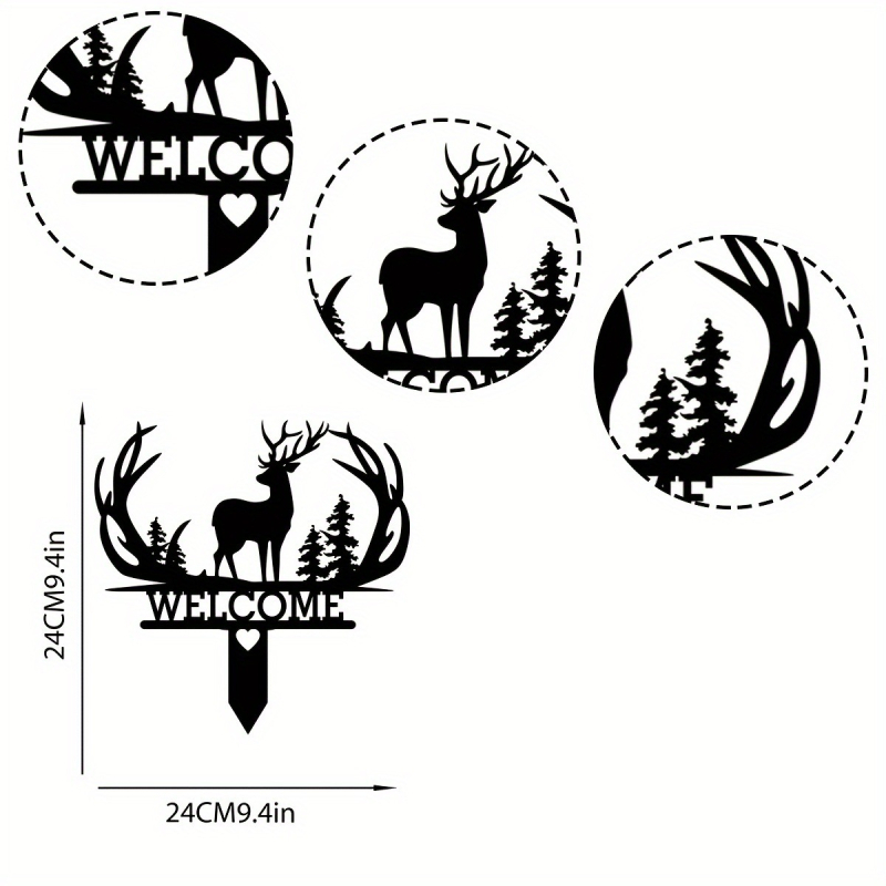 Трансгранична горещо продавана антилопа елен креативен животински силует външна декорация метална градинска вложка желязо изкуство