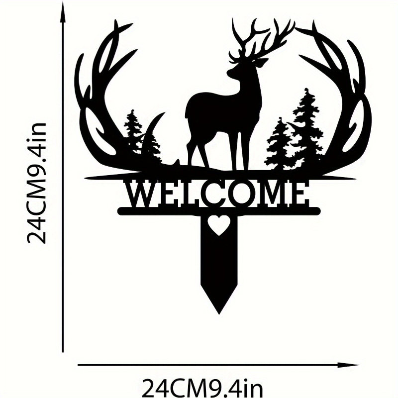 Трансгранична горещо продавана антилопа елен креативен животински силует външна декорация метална градинска вложка желязо изкуство