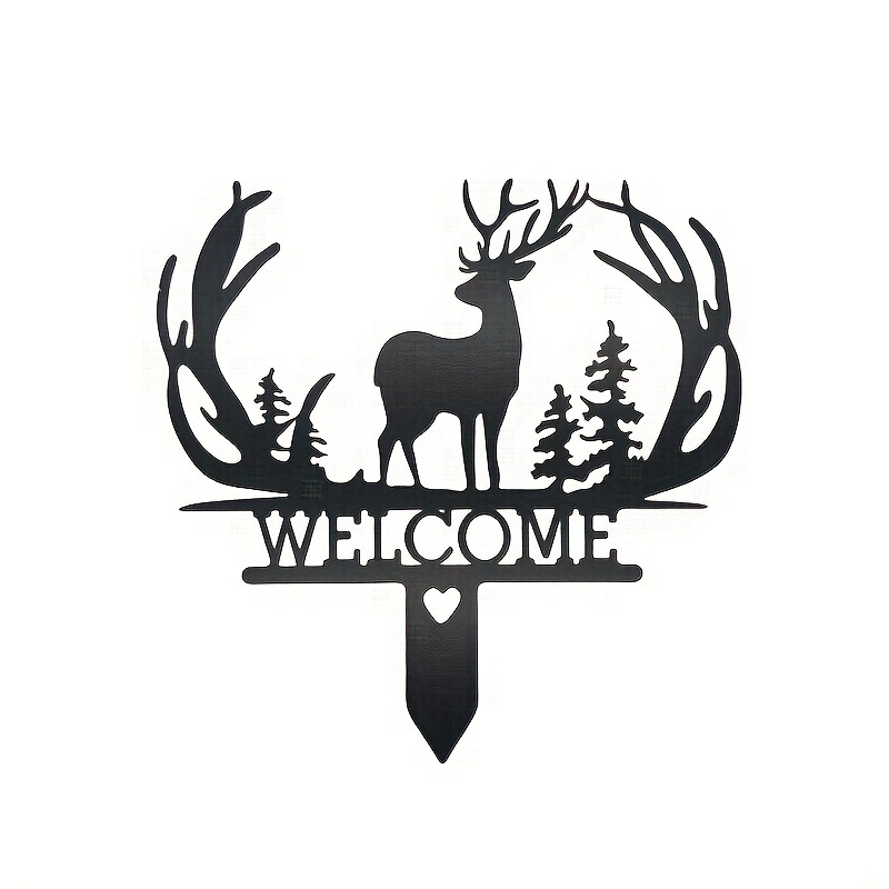Трансгранична горещо продавана антилопа елен креативен животински силует външна декорация метална градинска вложка желязо изкуство