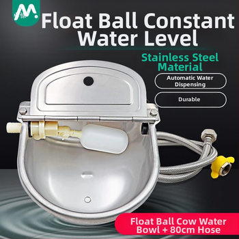Bol cu apă pentru vaci, pentru reproducere veterinară, mare, din oțel inoxidabil, 80 cm, pachet de țevi de apă, cu bilă plutitoare, bol îngroșat, apă pentru vaci și cai