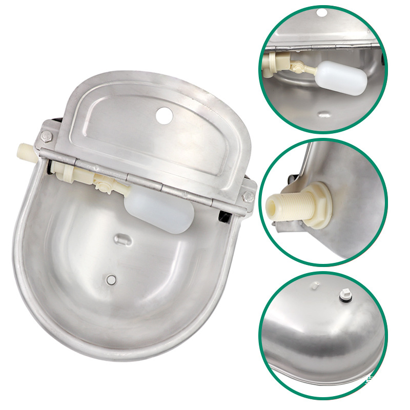 Bol cu apă pentru vaci, pentru reproducere veterinară, mare, din oțel inoxidabil, 80 cm, pachet de țevi de apă, cu bilă plutitoare, bol îngroșat, apă pentru vaci și cai