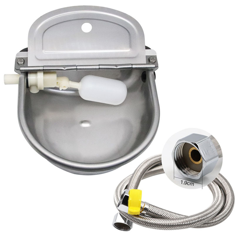 Bol cu apă pentru vaci, pentru reproducere veterinară, mare, din oțel inoxidabil, 80 cm, pachet de țevi de apă, cu bilă plutitoare, bol îngroșat, apă pentru vaci și cai