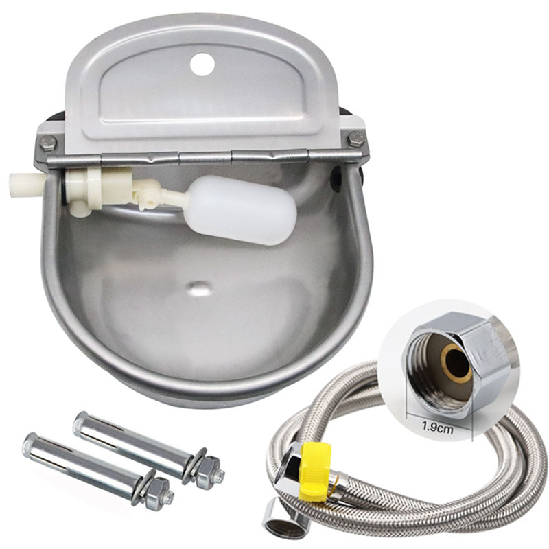 Bol cu apă pentru vaci, pentru reproducere veterinară, mare, din oțel inoxidabil, 80 cm, pachet de țevi de apă, cu bilă plutitoare, bol îngroșat, apă pentru vaci și cai