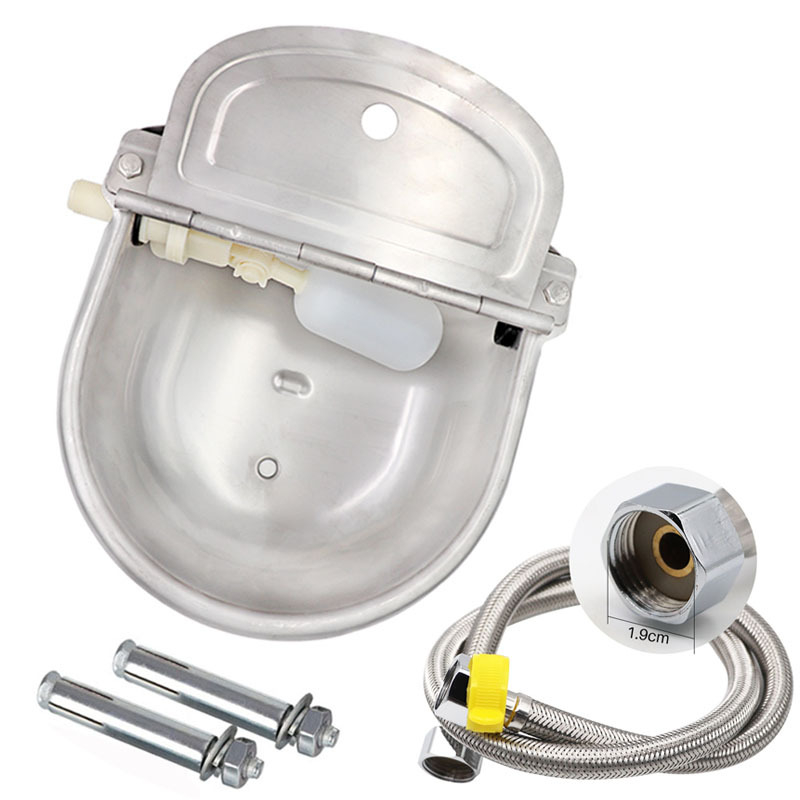 Bol cu apă pentru vaci, pentru reproducere veterinară, mare, din oțel inoxidabil, 80 cm, pachet de țevi de apă, cu bilă plutitoare, bol îngroșat, apă pentru vaci și cai