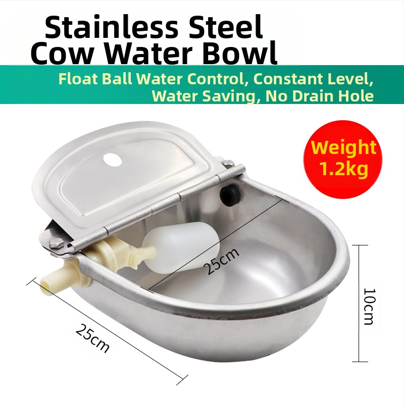 Bol cu apă pentru vaci, pentru reproducere veterinară, mare, din oțel inoxidabil, 80 cm, pachet de țevi de apă, cu bilă plutitoare, bol îngroșat, apă pentru vaci și cai
