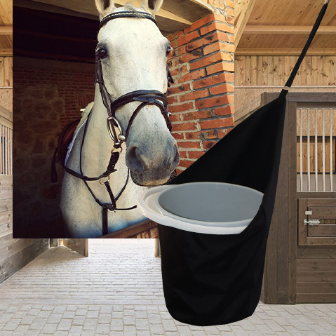 Ūkio arklių pašarų pakabinamas krepšys arklių priekabai pakabinamos statinės laikymo krepšys, tinkantis 5 galonų kibirui pakabinamos statinės priedams, kryžminis