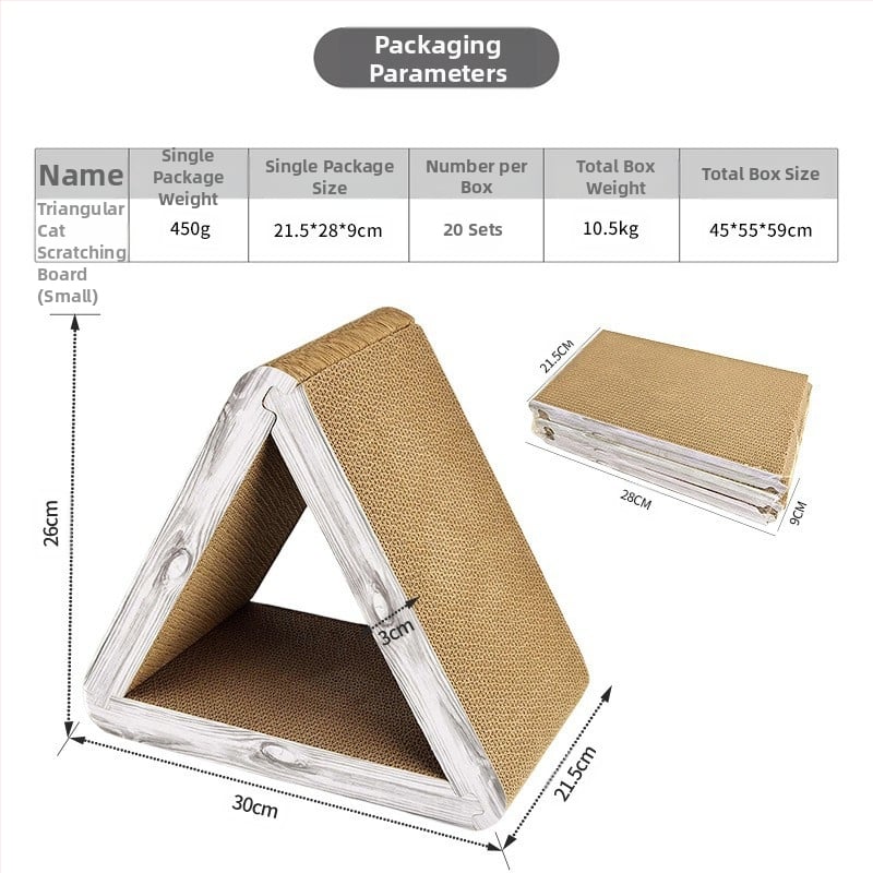 Cezhraničný veľkoobchodný štandardný skladací škrabadlo pre mačky trojuholníkové škrabadlo pre mačky 6 strán k dispozícii vlnitý papier Amazon