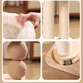 Ράφι αναρρίχησης για γάτες, φωλιά για γάτες, ενσωματωμένη στήλη σιζάλ, δάχτυλο λείανσης χωρίς εμβάπτιση, μεγάλη μπάλα ξυσίματος για γάτες, πολυλειτουργική ράφι για γάτες, είδη κατοικίδιων