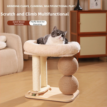 Ράφι αναρρίχησης για γάτες, φωλιά για γάτες, ενσωματωμένη στήλη σιζάλ, δάχτυλο λείανσης χωρίς εμβάπτιση, μεγάλη μπάλα ξυσίματος για γάτες, πολυλειτουργική ράφι για γάτες, είδη κατοικίδιων