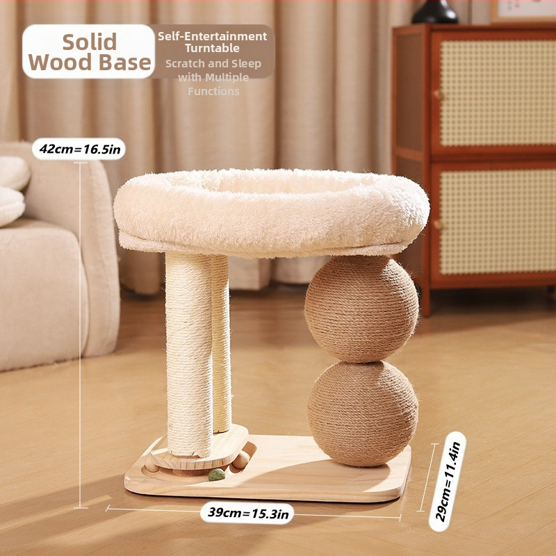 Stalak za penjanje mačaka, mačje gnijezdo, integrirani sisal stup, brusna kandža bez umaka, velika loptica za grebanje mačaka, višenamjenski stalak za mačke, oprema za kućne ljubimce
