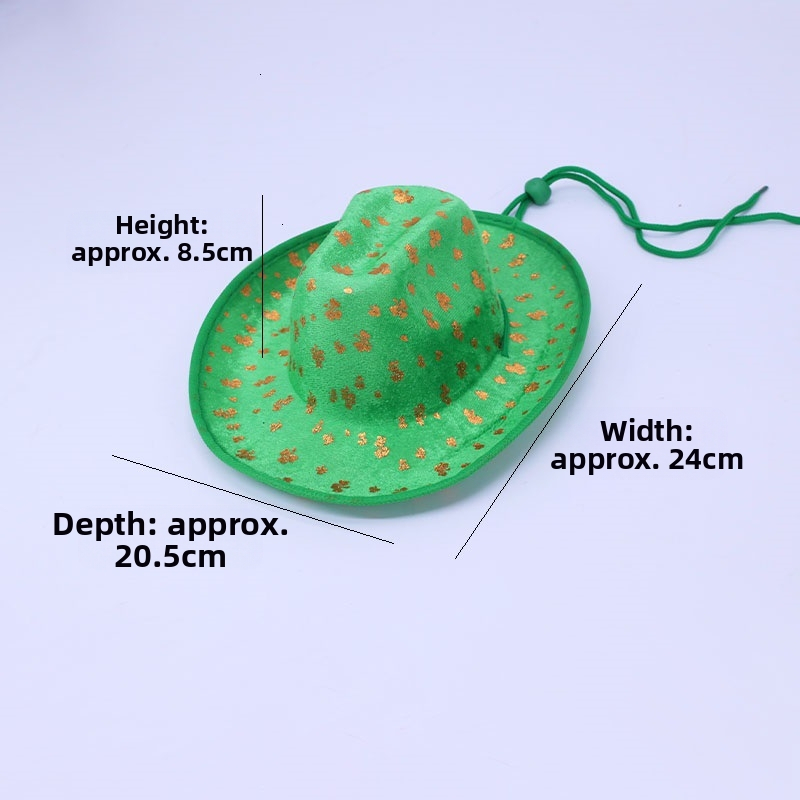 Xinye Трансграничен ирландски фестивал Домашни любимци Облекло Котка и Куче Детелина Шапка Домашни любимци Туту Пола Каубойска шапка