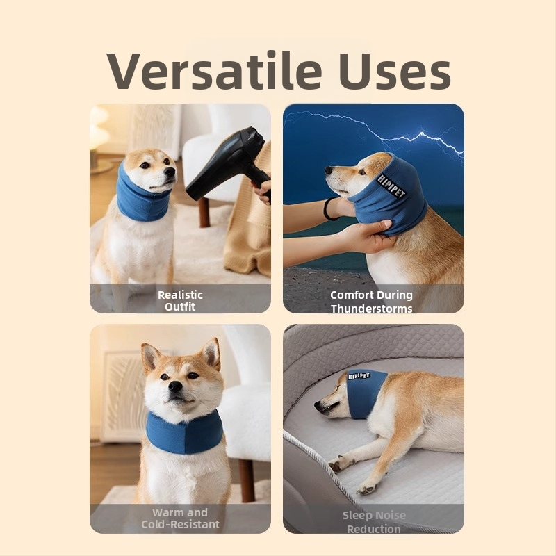 Шапка за домашни любимци, успокояваща покривка за глава за кучета, златен ретривър, котка, шумоизолиращи меки наушници, шал, високо еластични наушници за открито