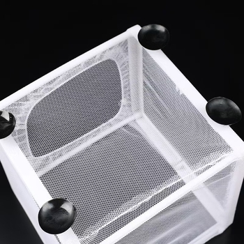 Изолационна мрежа за люпене на аквариум, изолационна мрежа за вода в аквариума, кутия за изолация на малки рибки, кутия за размножаване на аквариум със смукател