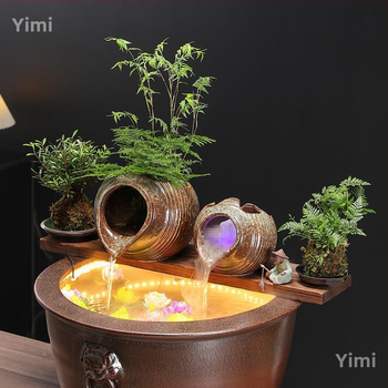 Κυκλοφορούν ρέον νερό υλικό πήλινου δοχείου αρχαία ιχθυοκαλλιέργεια ενυδρείο στολίδια τοπίου λίμνη ψαριών φίλτρο κάθετη αυλή αντίκα