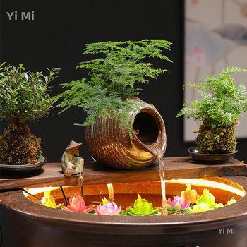 Κυκλοφορούν ρέον νερό υλικό πήλινου δοχείου αρχαία ιχθυοκαλλιέργεια ενυδρείο στολίδια τοπίου λίμνη ψαριών φίλτρο κάθετη αυλή αντίκα