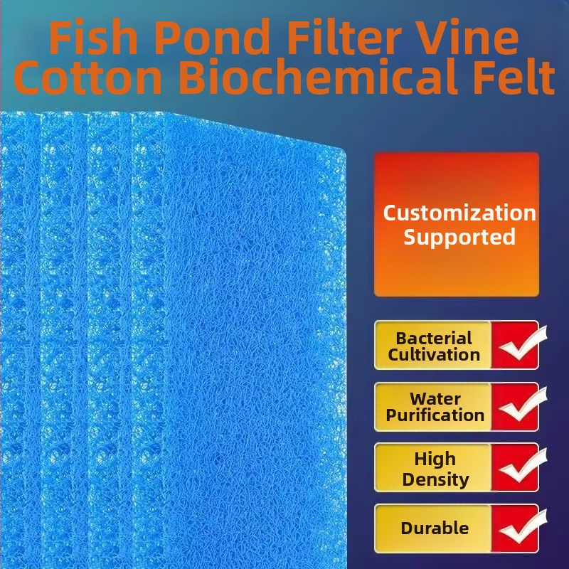 Filter na rybníky z ratanu a bavlny, modrý biochemický filc, biochemický bavlnený filtračný materiál pre rybníky, akvárium, rybníky, baktérie