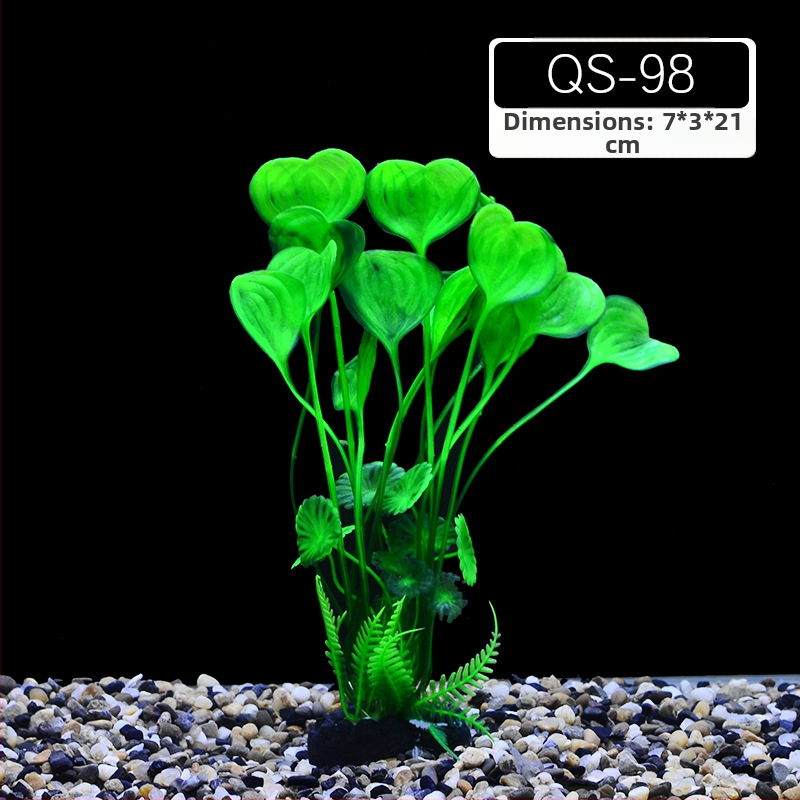 Akvaariumi dekoratiivne veemuru akvaariumi maastikukomplekt pehme veemuru plastmuru tagantvaade suur kõrge roheline muru