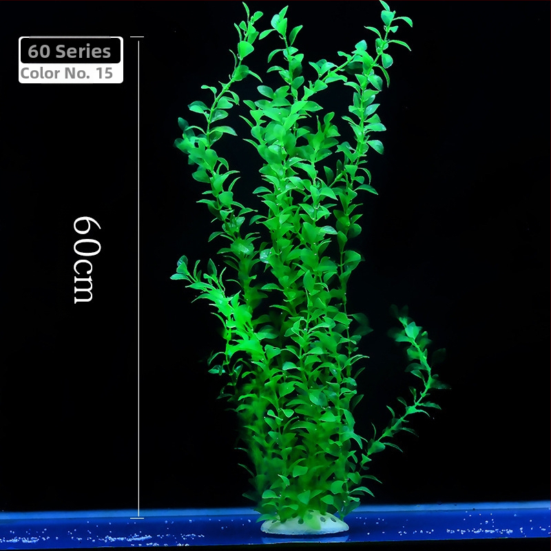 Akvaariumi dekoratiivne veemuru akvaariumi maastikukomplekt pehme veemuru plastmuru tagantvaade suur kõrge roheline muru