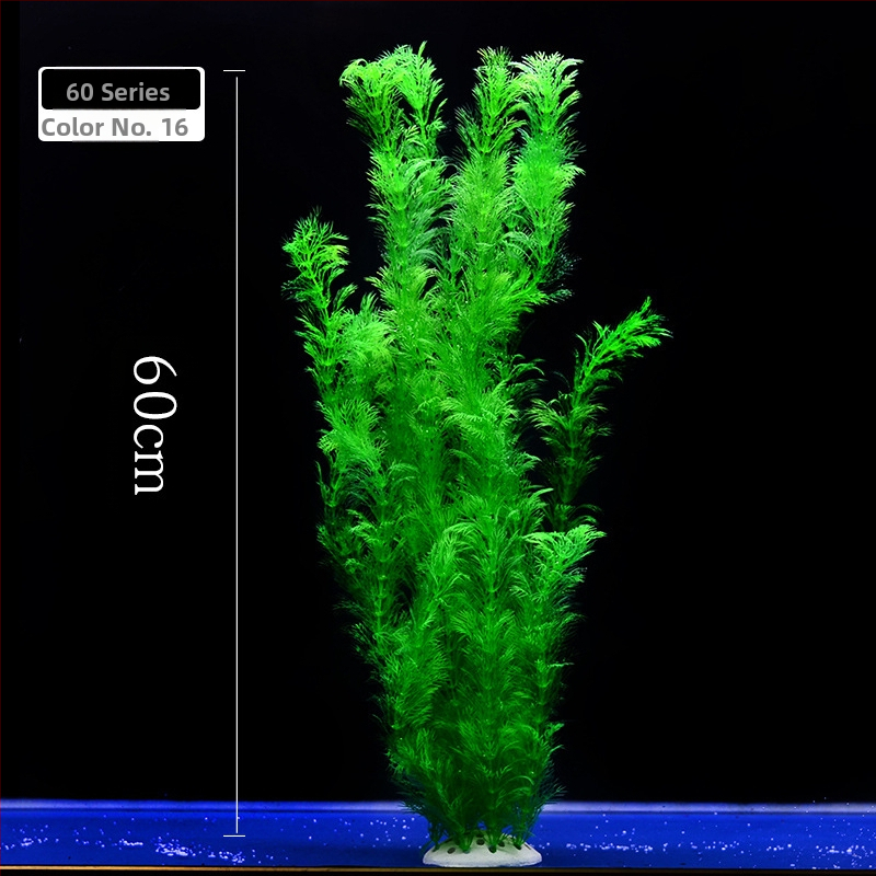 Akvaariumi dekoratiivne veemuru akvaariumi maastikukomplekt pehme veemuru plastmuru tagantvaade suur kõrge roheline muru