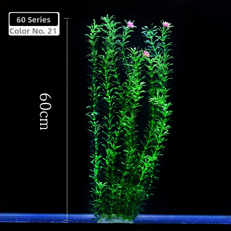 Akvaariumi dekoratiivne veemuru akvaariumi maastikukomplekt pehme veemuru plastmuru tagantvaade suur kõrge roheline muru