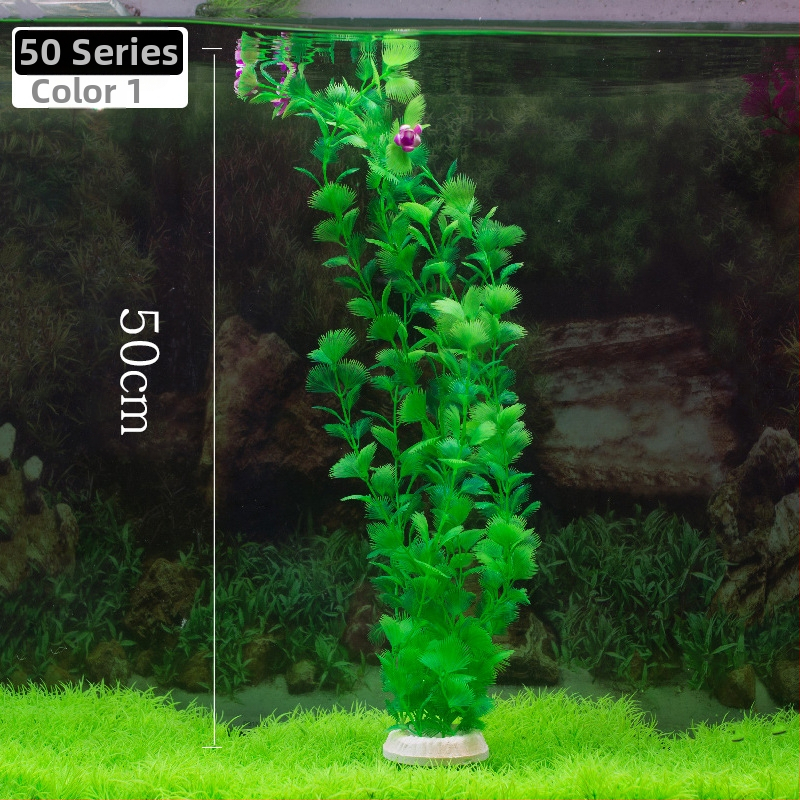 Akvaariumi dekoratiivne veemuru akvaariumi maastikukomplekt pehme veemuru plastmuru tagantvaade suur kõrge roheline muru