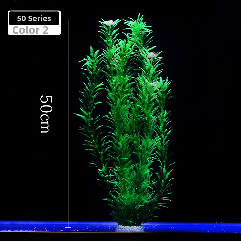 Akvaariumi dekoratiivne veemuru akvaariumi maastikukomplekt pehme veemuru plastmuru tagantvaade suur kõrge roheline muru