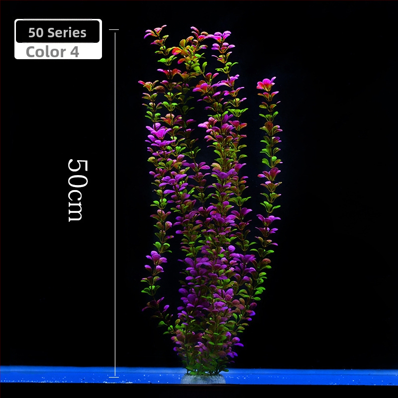 Akvaariumi dekoratiivne veemuru akvaariumi maastikukomplekt pehme veemuru plastmuru tagantvaade suur kõrge roheline muru