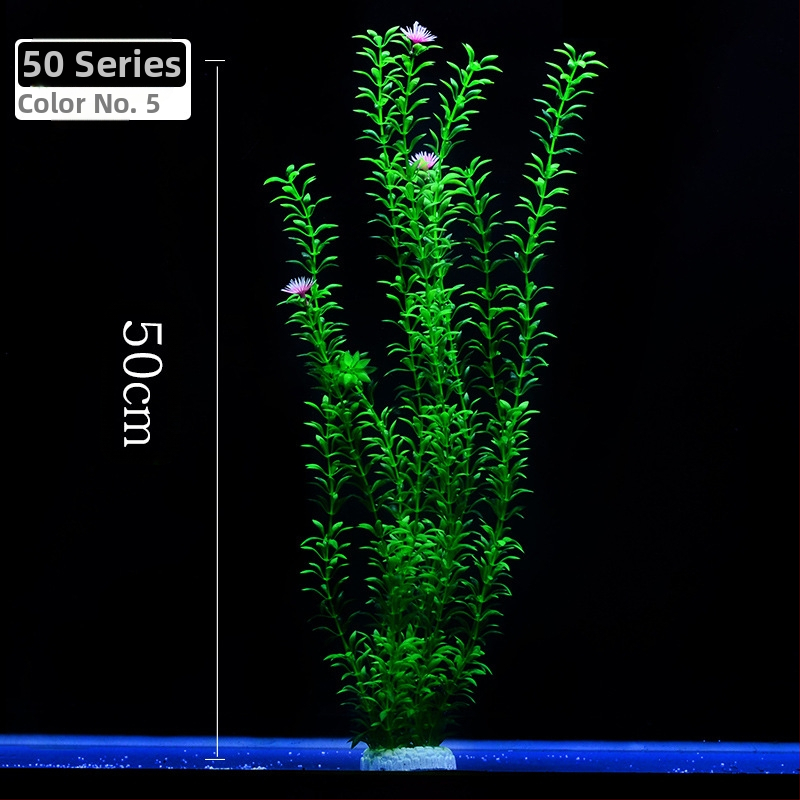 Akvaariumi dekoratiivne veemuru akvaariumi maastikukomplekt pehme veemuru plastmuru tagantvaade suur kõrge roheline muru