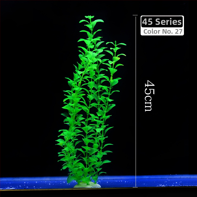 Akvaariumi dekoratiivne veemuru akvaariumi maastikukomplekt pehme veemuru plastmuru tagantvaade suur kõrge roheline muru