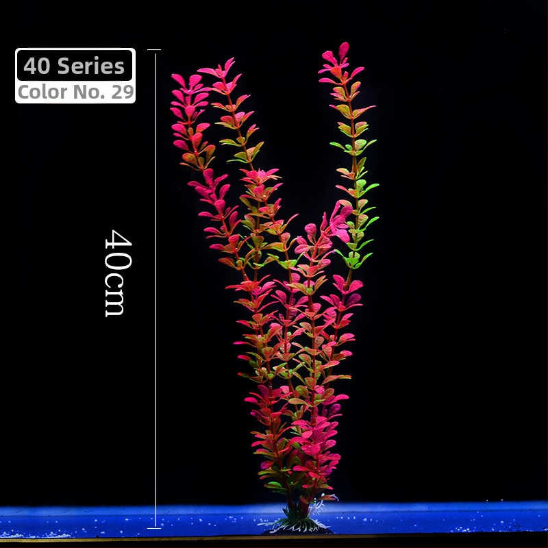 Akvaariumi dekoratiivne veemuru akvaariumi maastikukomplekt pehme veemuru plastmuru tagantvaade suur kõrge roheline muru