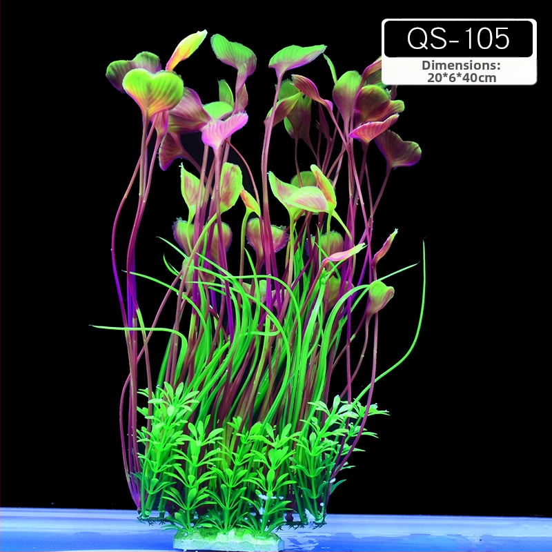 Akvaariumi dekoratiivne veemuru akvaariumi maastikukomplekt pehme veemuru plastmuru tagantvaade suur kõrge roheline muru