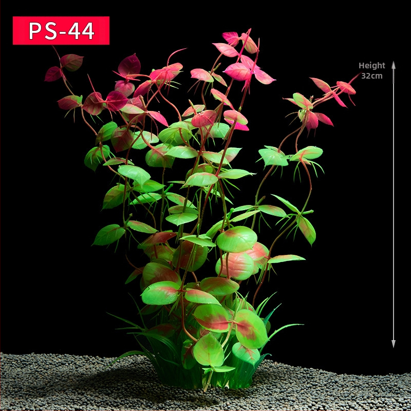 Akvaariumi dekoratiivne veemuru akvaariumi maastikukomplekt pehme veemuru plastmuru tagantvaade suur kõrge roheline muru