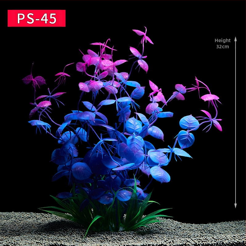 Akvaariumi dekoratiivne veemuru akvaariumi maastikukomplekt pehme veemuru plastmuru tagantvaade suur kõrge roheline muru