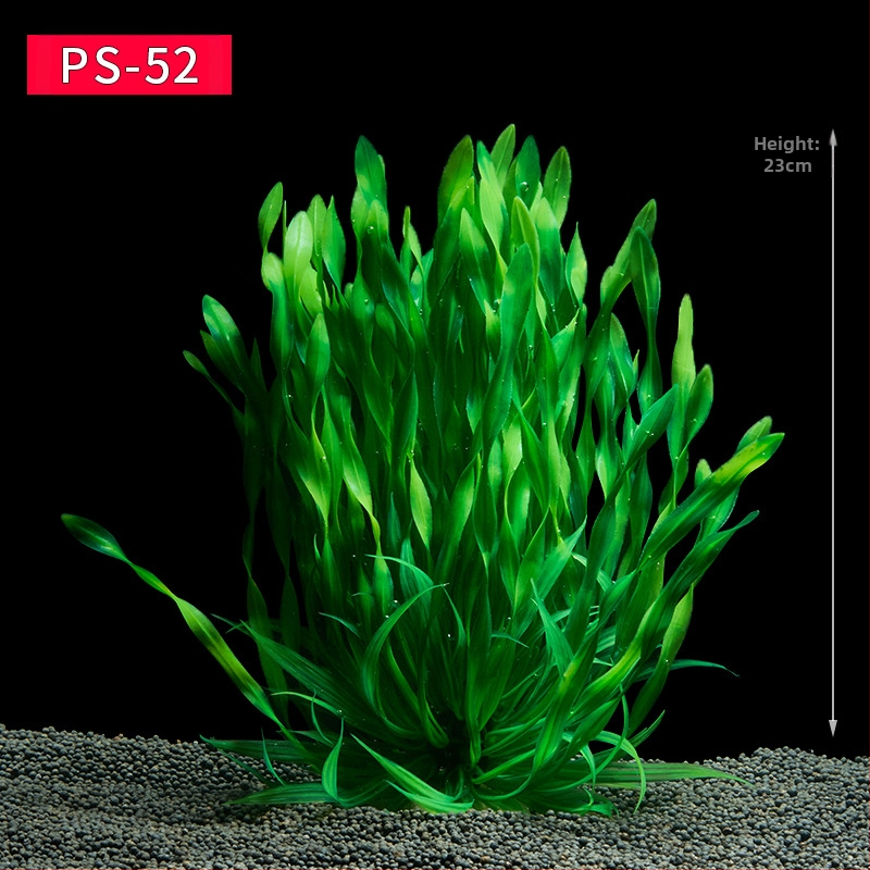 Akvaariumi dekoratiivne veemuru akvaariumi maastikukomplekt pehme veemuru plastmuru tagantvaade suur kõrge roheline muru