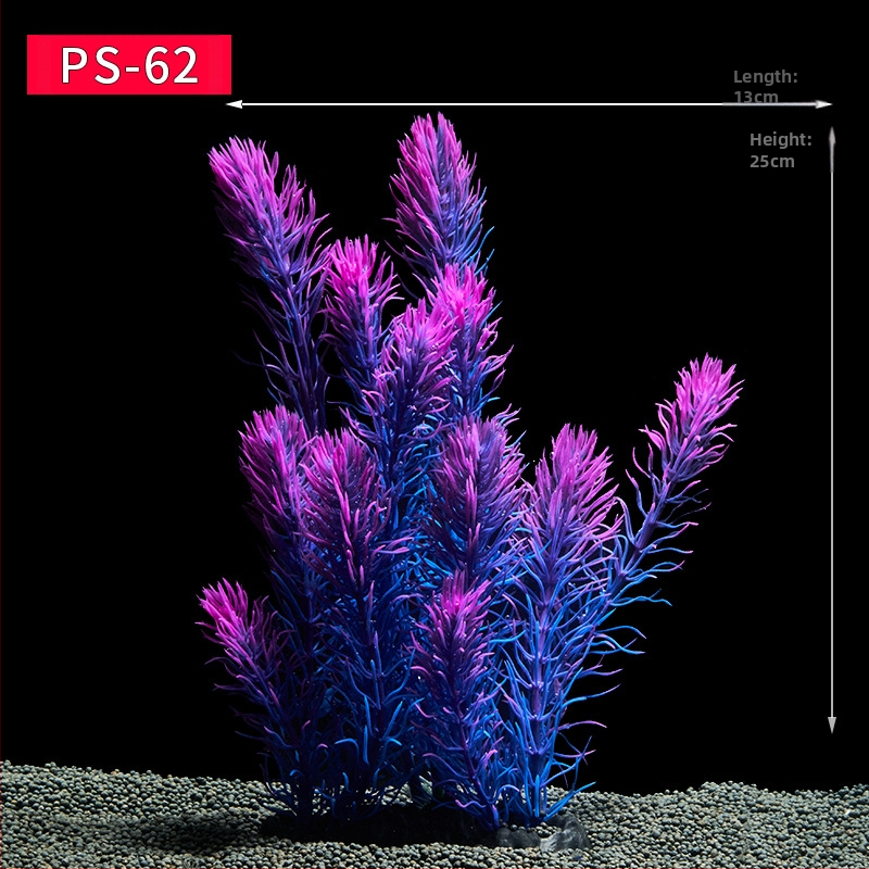 Akvaariumi dekoratiivne veemuru akvaariumi maastikukomplekt pehme veemuru plastmuru tagantvaade suur kõrge roheline muru