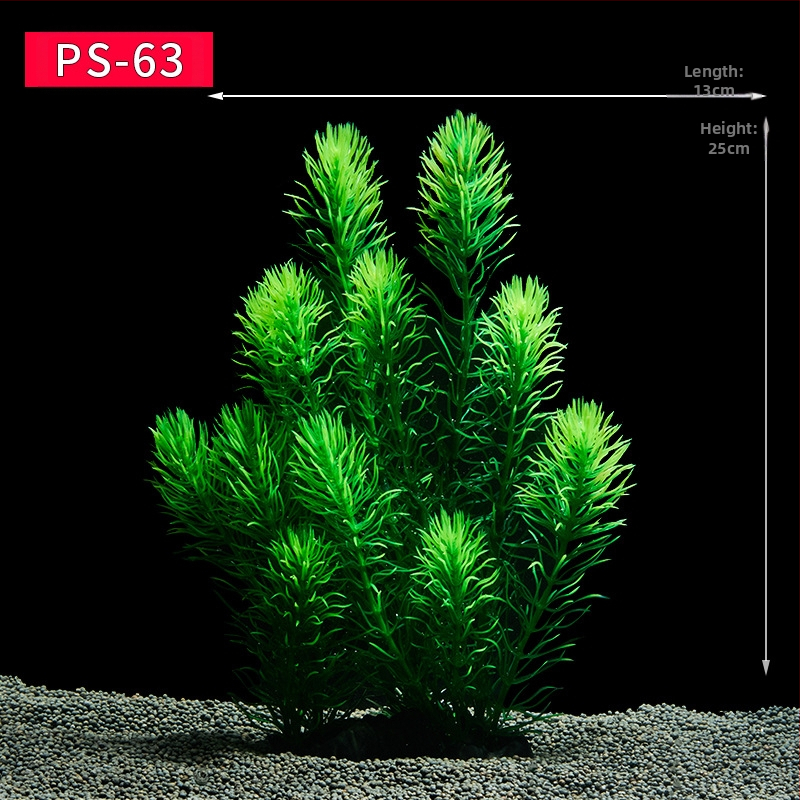 Akvaariumi dekoratiivne veemuru akvaariumi maastikukomplekt pehme veemuru plastmuru tagantvaade suur kõrge roheline muru