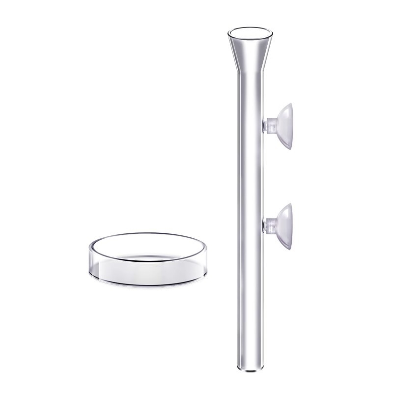 Žuvų maisto akvariumo tiektuvas, akrilinis, mažas fiksuoto taško maitinimo vamzdelis, skęstantis, apsaugantis nuo dreifo, žuvų maisto vamzdelis