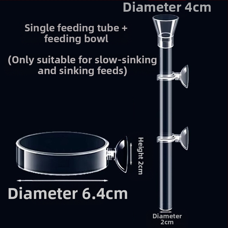 Žuvų maisto akvariumo tiektuvas, akrilinis, mažas fiksuoto taško maitinimo vamzdelis, skęstantis, apsaugantis nuo dreifo, žuvų maisto vamzdelis