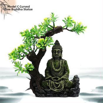 Akvaariumi kunstvaigust dekoratiivsed haljastuskaunistused kalapaak iidne Buddha kuju kiviktaimla kivist kuju maastik mikromaastik kalapaagi haljastus