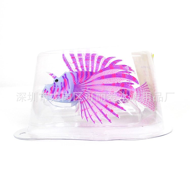 Akvaariumi haljastuskaunistused akvaariumi tootjad ekspordivad silikoonmaterjalist helendavat simulatsioonivärvi lõvikala hulgimüüki