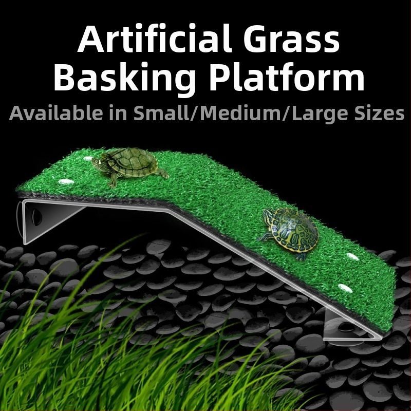 nomo nomo akrüülist ujuvsaare peesitamisplatvorm kahepaikse kilpkonna paak kilpkonna ronimisredel päikese selja simulatsioon muru maastik