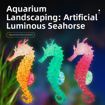 Nauji žuvų bako kraštovaizdžio dekoracijos, šviečiantys dirbtiniai jūrų arkliukų kraštovaizdžio akvariumo dirbtiniai fluorescenciniai silikoniniai jūrų arkliukai, didmeninė prekyba