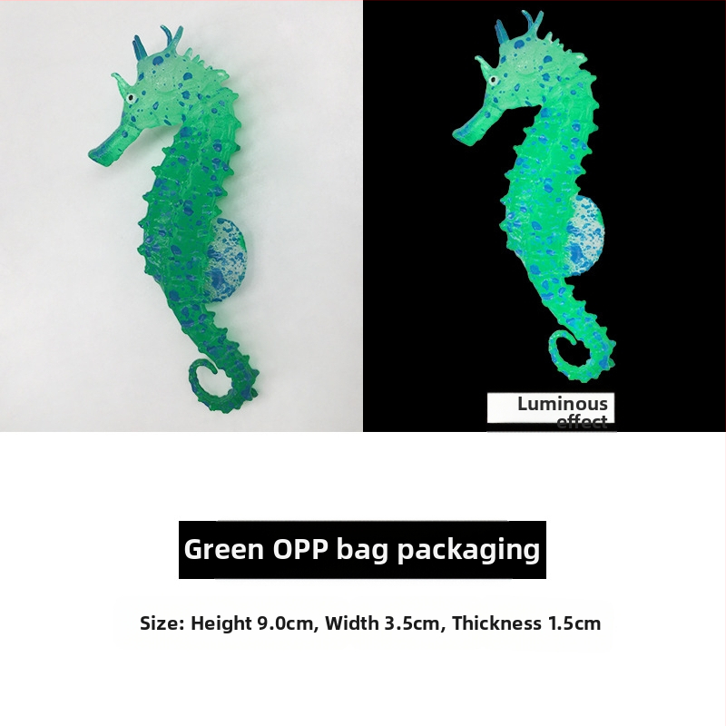 Nauji žuvų bako kraštovaizdžio dekoracijos, šviečiantys dirbtiniai jūrų arkliukų kraštovaizdžio akvariumo dirbtiniai fluorescenciniai silikoniniai jūrų arkliukai, didmeninė prekyba