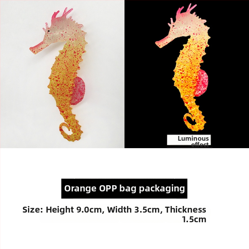 Nauji žuvų bako kraštovaizdžio dekoracijos, šviečiantys dirbtiniai jūrų arkliukų kraštovaizdžio akvariumo dirbtiniai fluorescenciniai silikoniniai jūrų arkliukai, didmeninė prekyba